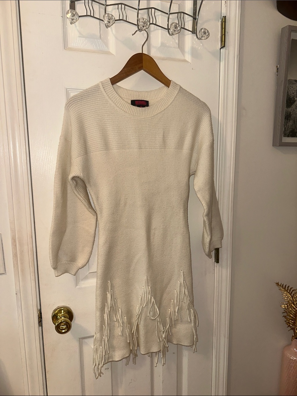 Rock & Roll Denim Fringe Sweater Dress